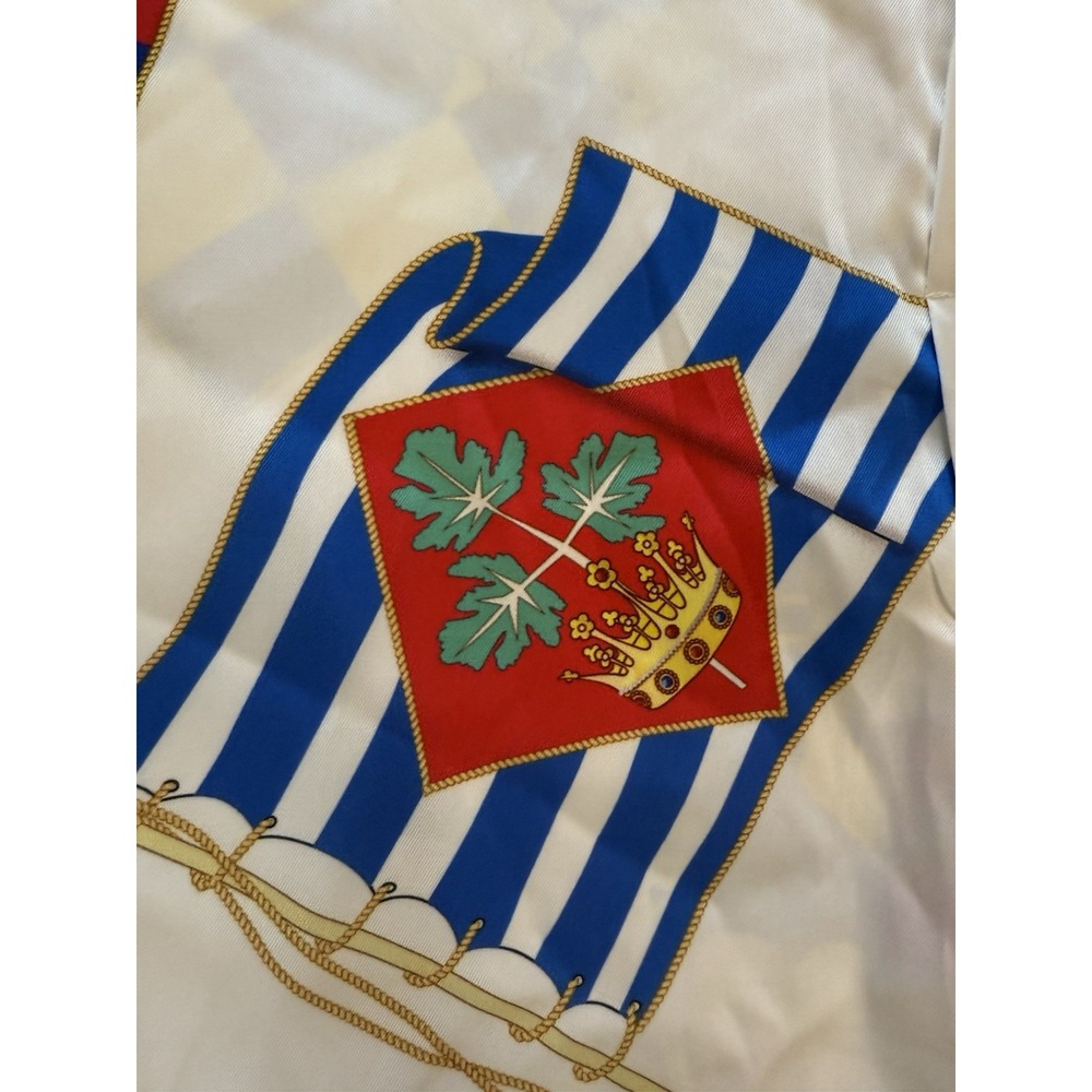 Equestrian Blouse Women's Medium Greece Flags Old Money Preppy Heritage Yacht - Picture 5 of 6